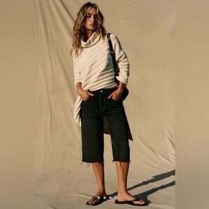 FREE PEOPLE Versa Sweater Tunic Turtleneck Asymmetrical Ecru NWT Size Medium